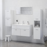 Armadietto Bagno Bianco Lucido 30x30x130cm in Legno truciolato