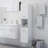 Armadietto Bagno Bianco Lucido 30x30x130cm in Legno truciolato