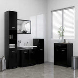 Mobile da Bagno Nero 60x33x80 cm in Legno tecnico
