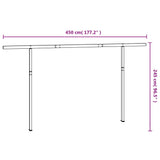 Set Pali per Tenda da Sole Bianco 450x245 cm Ferro