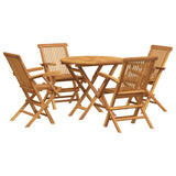 Set da Pranzo da Giardino 5 pz in Legno Massello di Teak