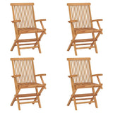 Set da Pranzo da Giardino 5 pz in Legno Massello di Teak
