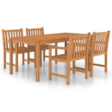 Set da pranzo da giardino 5 pz 180x90 cm in legno massello di teak