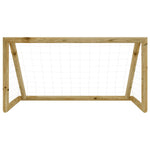 Porta da Calcio con Rete 120x60x80 cm Legno di Pino Impregnato