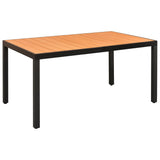 Set da Pranzo da Giardino 7 pz Nero e Marrone