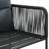Set da Pranzo da Giardino 3 pz in Rattan PVC Nero e Marrone