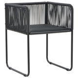 Set da Pranzo da Giardino 5 pz in Rattan PVC Nero e Marrone