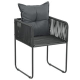 Set da Pranzo da Giardino 7 pz in Rattan PVC Nero e Marrone
