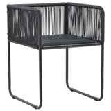 Set da Pranzo da Giardino 7 pz in Rattan PVC Nero e Marrone
