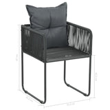 Set da Pranzo da Giardino 7 pz in Rattan PVC Nero e Marrone