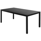Set da Pranzo da Giardino 7 pz in Rattan PVC Nero