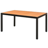 Set da Pranzo da Giardino 5 pz in Rattan PVC Nero e Marrone