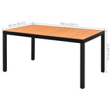 Set da Pranzo da Giardino 5 pz in Rattan PVC Nero e Marrone