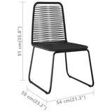 Set da Pranzo da Giardino 7 pz in Rattan PVC Nero e Marrone