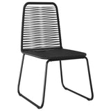 Set da Pranzo da Giardino 5 pz in Rattan PVC Nero