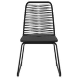 Set da Pranzo da Giardino 5 pz in Rattan PVC Nero