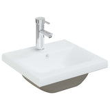 Lavabo da Incasso con Rubinetto 42x39x18 cm in Ceramica Bianco
