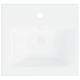 Lavabo da Incasso con Rubinetto 42x39x18 cm in Ceramica Bianco