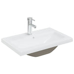 Lavabo da Incasso con Rubinetto 61x39x18 cm in Ceramica Bianco