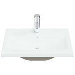 Lavabo da Incasso con Rubinetto 61x39x18 cm in Ceramica Bianco