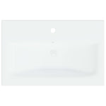 Lavabo da Incasso con Rubinetto 61x39x18 cm in Ceramica Bianco