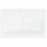 Lavabo da Incasso con Rubinetto 61x39x18 cm in Ceramica Bianco