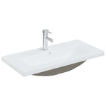 Lavabo da Incasso con Rubinetto 81x39x18 cm in Ceramica Bianco