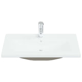 Lavabo da Incasso con Rubinetto 81x39x18 cm in Ceramica Bianco