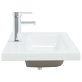 Lavabo da Incasso con Rubinetto 81x39x18 cm in Ceramica Bianco