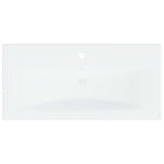 Lavabo da Incasso con Rubinetto 81x39x18 cm in Ceramica Bianco