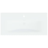 Lavabo da Incasso con Rubinetto 81x39x18 cm in Ceramica Bianco