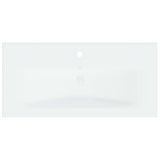 Lavabo da Incasso con Rubinetto 81x39x18 cm in Ceramica Bianco