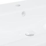 Lavabo da Incasso con Rubinetto 81x39x18 cm in Ceramica Bianco
