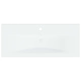 Lavabo da Incasso con Rubinetto 91x39x18 cm in Ceramica Bianco