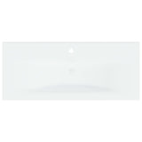 Lavabo da Incasso con Rubinetto 91x39x18 cm in Ceramica Bianco