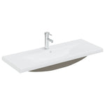 Lavabo da Incasso con Rubinetto 101x39x18 cm in Ceramica Bianco