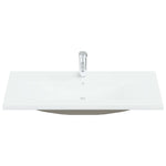 Lavabo da Incasso con Rubinetto 101x39x18 cm in Ceramica Bianco