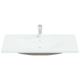 Lavabo da Incasso con Rubinetto 101x39x18 cm in Ceramica Bianco