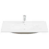 Lavabo da Incasso con Rubinetto 101x39x18 cm in Ceramica Bianco