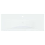 Lavabo da Incasso con Rubinetto 101x39x18 cm in Ceramica Bianco