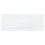 Lavabo da Incasso con Rubinetto 101x39x18 cm in Ceramica Bianco