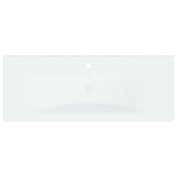 Lavabo da Incasso con Rubinetto 101x39x18 cm in Ceramica Bianco