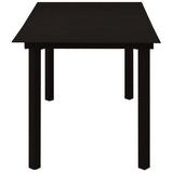 Set da Pranzo da Giardino 5 pz Nero in Vetro e Acciaio