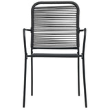 Set da Pranzo da Giardino 5 pz Nero in Vetro e Acciaio