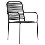 Set da Pranzo da Giardino 7 pz Nero in Vetro e Acciaio