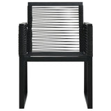 Set da Pranzo da Giardino 5 pz in Rattan PVC Nero