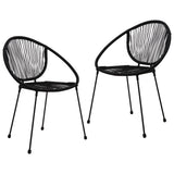 Set da Pranzo da Giardino 3 pz in Rattan PVC Nero