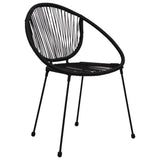 Set da Pranzo da Giardino 3 pz in Rattan PVC Nero