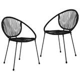 Set da Pranzo da Giardino 3 pz in Rattan PVC Nero