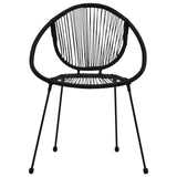 Set da Pranzo da Giardino 3 pz in Rattan PVC Nero
